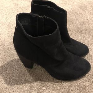 Faux suede heeled bootie